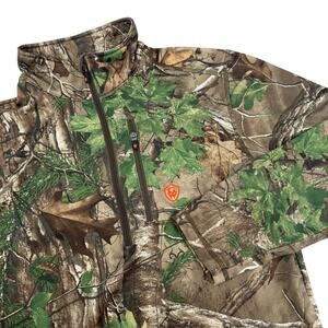 Game Winner Camo Realtree 1/2 Zip Pullover Men Size Medium Mock Neck Long Sleeve